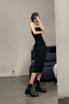 Marc le bihan belted tube top dress 21938-E21 BLACK